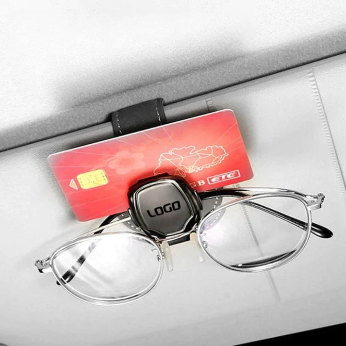 Clip à Lunettes Multifonctionnel en Daim pour Voiture