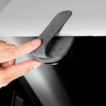 Clip à Lunettes Multifonctionnel en Daim pour Voiture