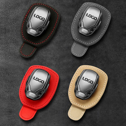 Clip à Lunettes Multifonctionnel en Daim pour Voiture