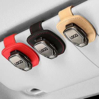 Clip à Lunettes Multifonctionnel en Daim pour Voiture