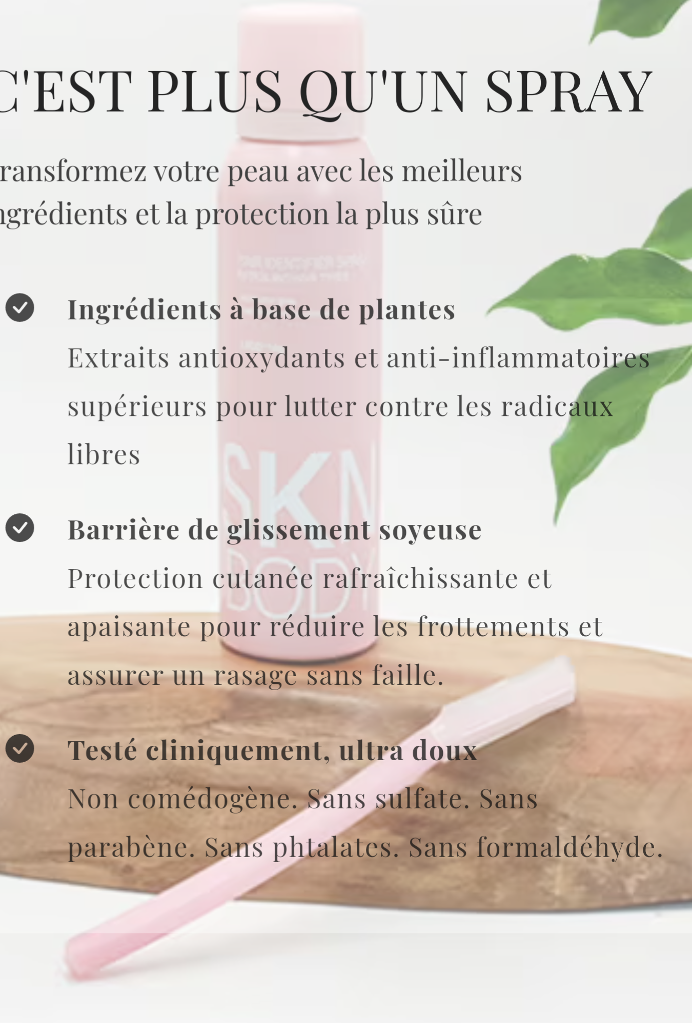 Rasage parfait, peau douce Spray Identifiant Les Cheveux PRÉCIS, SÛR ET PROTECTION POUR LA PEAU
